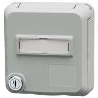 MENNEKES  Cepex-tietoporttipistorasiat lukolla ja merkintäkentällä, valkoinen alumiini 4626