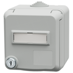 MENNEKES Pinta-asennuspistorasia Cepex-design SCHUKO® lukolla ja merkintäkentällä, sähkönharmaa 4576